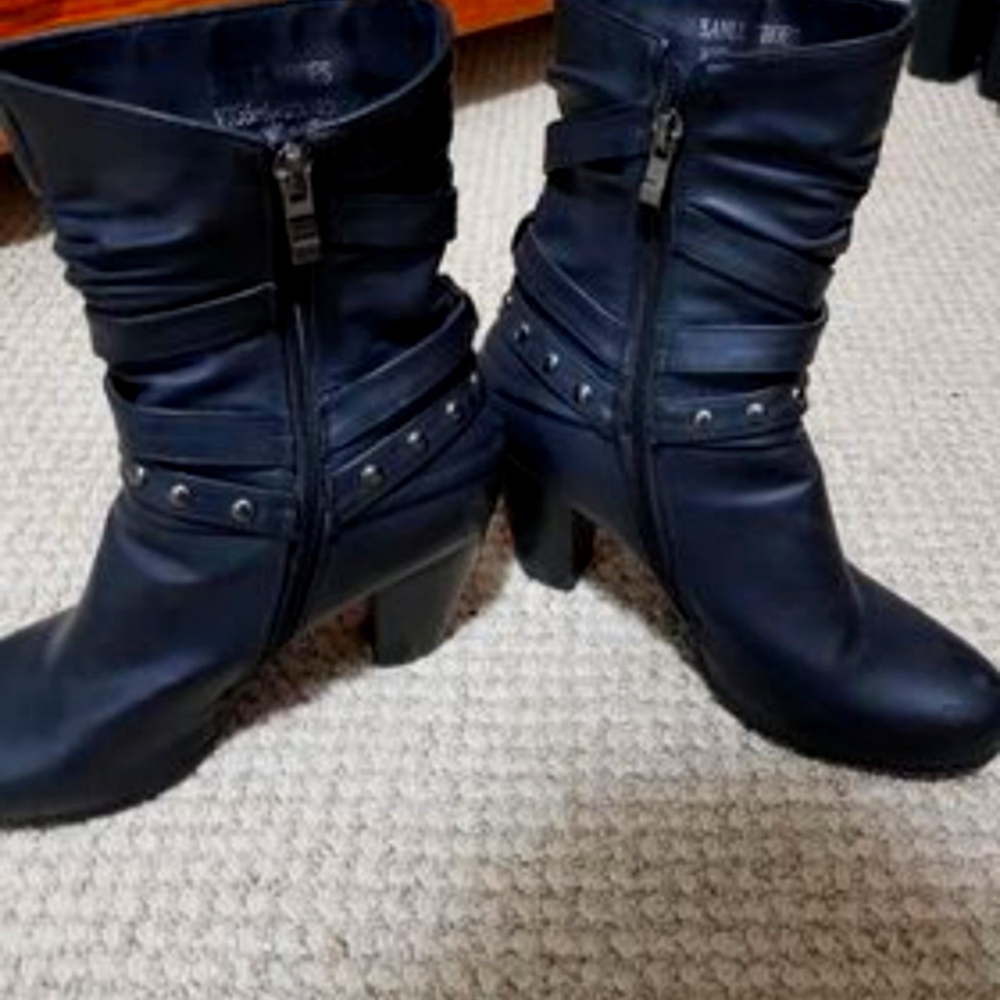Black leather boots